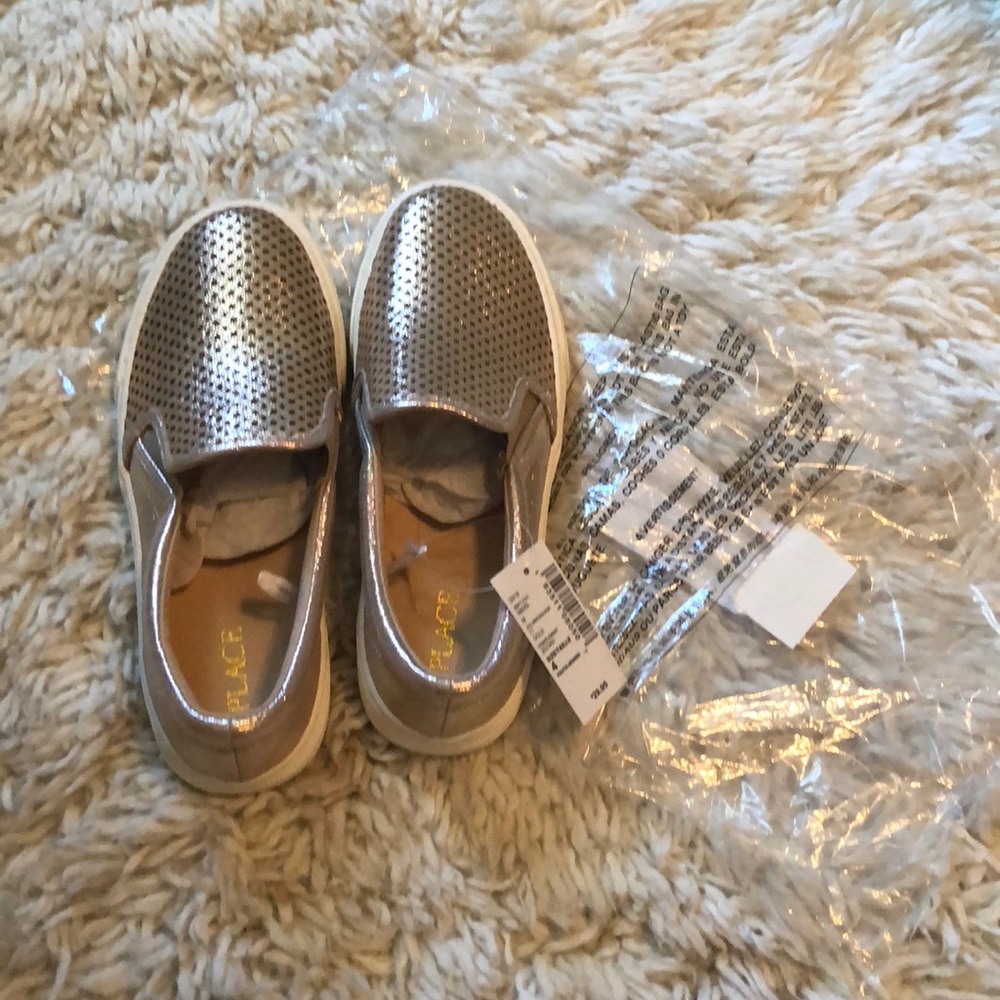 Girls gold slip on shoes never worn